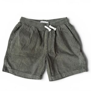 Absent Corduroy Drawstring Lounge Shorts Olive Green XS